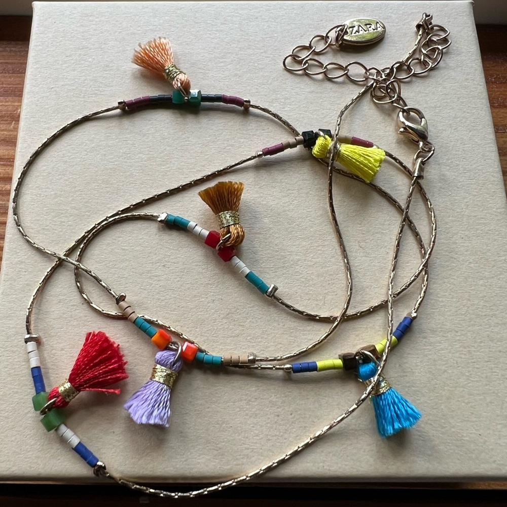 Colorful Tassel Necklaces - Set of Two - by Zara